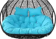 Thick Waterproof Hammock Swing Chair Cushion for 2 Person Hanging Egg Chair Cushion Replacement Double Seat Removable