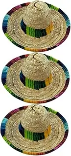 ROMISBABA 3pcs Decorative Dog Hat Wear Resistant Puppy Mexico Hat for Photography Parties Holidays Comfortable Headdress for Cats Dogs for