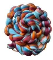 Ice and Fire: Merino Wool Top. Roving to spin or felt. 4oz.