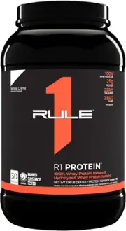 R1 100% Whey Protein Isolate and Hydrolysate Protein Powder 1.98 Lb, Vanilla Cre