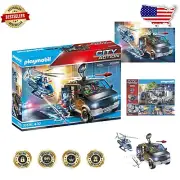 Dynamic Helicopter Pursuit with Grappling Hook and Van - Fun for Ages 4-10