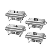 Chafing Dishes Buffet Set 4 Pack, 9QT Stainless Steel Rectangular Chafing Dis...