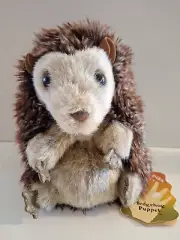 Folkmanis Hedgehog Hand Puppet 7” Plush Stuffed Animal New W Tags Inside Out