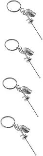 [INOOMP] Fencing Keychain Bead Keychain Cute Keychains Keychain Supplies Hairdresser Keychain Keyring Keychain Charm Key Chain Charm Pendant Key Chain Cute Keychain Cute Zinc Alloy