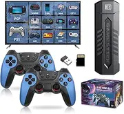 EqiEch Wireless Retro Game Console, Built in 30,000 Games 4K Plug & Play Video TV Game Stickwith Dual 2.4G Wireless Controllers& 64G