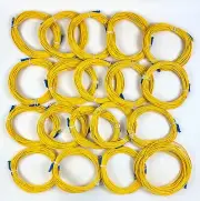 Corning SMF-28 Single-Mode Fiber Optic Cable LC to FC 50ft 15M Set of 19