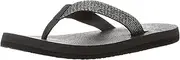 [Sanuk] Women's Yoga Mat Web-Bling Flip Flop, black/silver, 05 M US