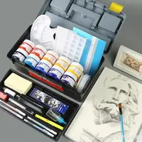 在飛比找樂天市場購物網優惠-美術寫生工具箱美術學生專業專用繪畫水彩水粉畫顏料工具箱收納箱