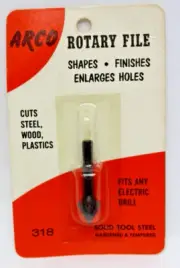 Vintage ARCO Rotary File for Electric Drills #318 Enlarging Finishing Shaping
