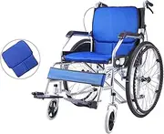 Wheelchair Self-propelled Manual Wheelchair for Adults Lightweight Aluminum Alloy Transport Wheelchair W/Handbrake Multifunctional Transport Chair Mobility Aid Scooter Driving Trolley