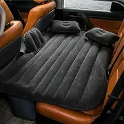 Black Inflatable Car Back Seat Mattress, Blow Up Mattress with Pump 2 Pillows, Portable Camping Vacation Rest Sleeping Air Pad Bed for Car SUV MPV Truck Fit