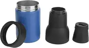 Beer Bottle Cooler Double Stainless Steel Beer Bottle Insulator with Nonslip Bottom Bottle Opener for 300 to 400ml Can(Blue)