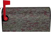 Programmer Programming Code Magnetic Mailbox Covers,Post Box Cover Standard Size 21x18 Inches For Outdoor Garden Home Decor