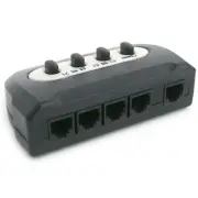 4 PORT TEL RJ11 Manual Sharing Switch BOX Phone selector modular 4 way 4:1 6P6C