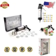 Aluminum Disc Cookie Press & Stainless Steel Icing Tips for Decorative Baking