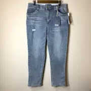 Democracy Jeans Womens 12 Blue Denim High Rise Skinny Ankle Absolution Coolmax