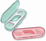 Dental Floss Case Travel Floss Professional Toothpicks Sticks Dental Floss Picks Flossers with Travel Case Superfine Floss Picks Dental Picks for Teeth Cleaning (Color : Pink Or Green)