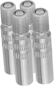 4pcs Car Valve Cars Air Valve Extension Valve Stem Extenders Kit Inflatable Nozzle Extension Tire Air Caps Valve Stem Caps Extender Adapter Tire Caps Silver Chrome Plated Copper