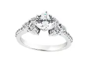 1.25Ct Round Cut Diamond Engagement Ring Cluster Accents 14k Gold I SI2