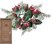Christmas Candle Ring Wreath | Small Artificial Candle Wreath Candle Ring,Pillar Christmas Decor Pinecones Greenery Red Berry Candle Holder Table Centerpiece for Living Room