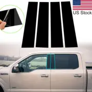 4pcs Piano Black Pillar Post Window Covers Protector Trim For 2015-21 Ford F-150 (for: Ford)