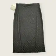 Liz Claiborne Skirt Womens Size Small Petite Long Black Elastic Beaded Party NEW