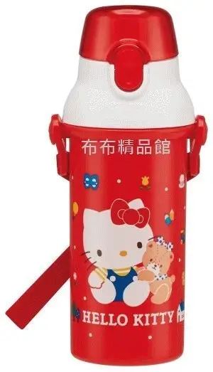 布布精品館，日本製Hello Kitty凱蒂貓直飲彈跳蓋兒童冷水壺附背帶