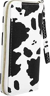 [HONMEET] Ladies Wallet Cow Purse for Women Compact Zipper Wallet Portable Purse
