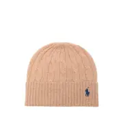 [Ralph Lauren] Ralph Lauren Cable-knit Beanie Hat ONE SIZE BROWN