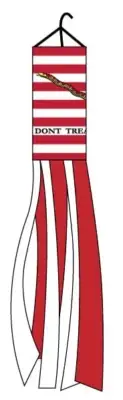 10 FIRST NAVY JACK Windsock Super Shiny polyester 5ft wind sock Don't Tread flag