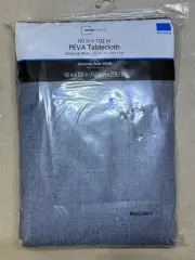 MAINSTAYS Peva 60 X 102 Inch Rectangle Tablecloth Navy Blue