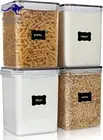 Large Food Storage Containers 5.2L / 176Oz, 4 Pieces BPA Free Plastic Airtight F