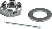 Lippert Round Spindle Nut Retainer Kit for 3,500-8,000-lb. Axle Hubs with 6-Slot Castle Spindle Nut, Round Spindle Washer, 1.75" Cotter Pin - 2023134656