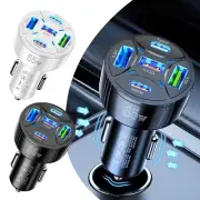 65W Car Charger Quint Port Fast Charging Hub High Power 1 To 5 USB Ports