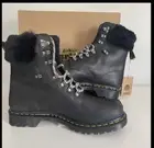 Dr Doc Martens 1460 Serena Faux Fur Black Leather Combat Boots SZ 8 UK US 10 L