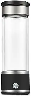 Hydrogen Water Bottle Portable Hydrogen Water Generator Hydrogen Water Ionizer Machine 3 Minutes Make Hydrogen Content Up to 800-1200 PPB High Borosilicate Glass Bottle for Home Travel 350 Ml