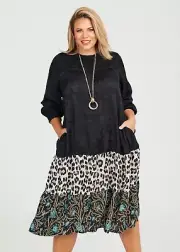 Taking Shape TS Animal Leopard Dress Boho 14 16 18 S M L BN