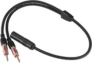 X AUTOHAUX Universal Car Radio Auto Antenna Splitter 1 Female to 2 Male Aerial Adapter Plug Connector Cable FM AM Stereo Audio Y Shape Extension 40-UV44