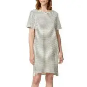 Buffalo David Bitton Yarn Dye Stripe Short Sleeve High Low Preppy Dress Med NWT-