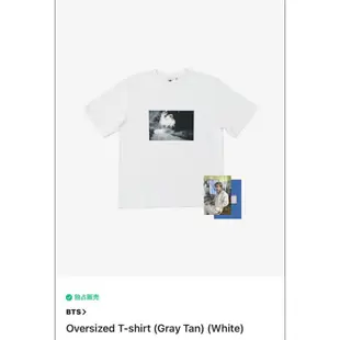 #拆售 BTS 防彈 金泰亨 Layover專輯 周邊 衣服 Oversized T-shirt Gray Tan(M)