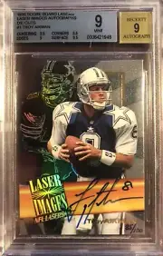 TROY AIKMAN 1996 Score Board Lasers Autographs Die Cuts #1 BGS 9.0 85/100 POP 1
