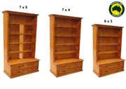 Mudgee (Aussie Made) Highline Bookcase Combo Collection - Assorted Stained Colours - Starting From $899 - Includes Free Optional Upgrade to Adjustable Shelves (Valued at $100)