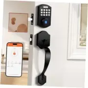 Smart Keyless Entry Door Lock Deadbolt with Handle Set,Fingerprint Door