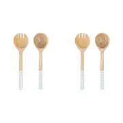 2x Ladelle Chelsea Mango Wood Salad Servers Spoon/Fork Kitchen Serving Set