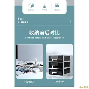 小V優購無印風雙層抽屜文件盒抽屜收納文件收納桌面收納置物盒桌面收納盒多層簡約塑料A4紙抽屜式收納櫃辦公文件整理箱