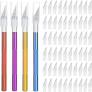 HARFINGTON 4Pcs Exacto Knife Precision Hobby Craft Knife with 70 Spare Exacto Knife Blades Kit for DIY Art, Cutting, Carving, Scrapbooking, Stencil