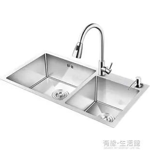 洗菜盆雙槽廚房不銹鋼水槽套餐洗碗槽 水池家用水盆 手工水槽AQ 【林之舍】