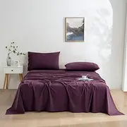 Dreamaker Ultra Soft Micro Flannel Sheet Set King Bed - Flannelette Alternative Fade & Wrinkle Resistant Warmth & Cosy Winter Bedding Sheets Flat Sheet, Fitted Sheet, Pillowcase - Cherry