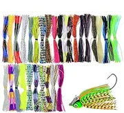 Bass Spinner Baits - Spinner Baits for Bass Fishing | Fishing Lures Spinner Baits | Multi-Color Silicone Jig Skirts 30 Bundles Bait Kit | Fishing Replacement Skirts for Outdoor Activities, Home Users