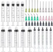MIELIKKE 15 Pack 1ml, 3ml, 5ml, Syringes with14ga, 16ga, 18ga, 20ga Blunt Tip Needles and Caps. Lip Gloss, Paint, Epoxy Resin, Measuring Liquids Refilling,Glue Applicator or Oil